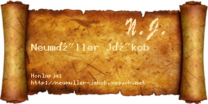 Neumüller Jákob névjegykártya